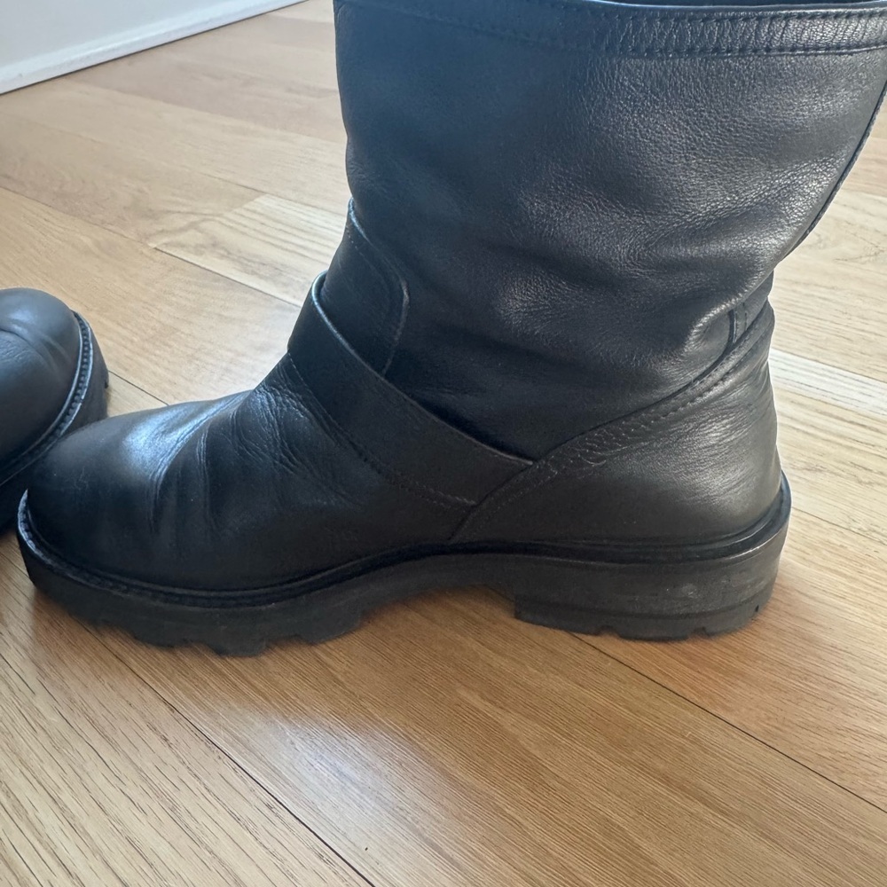 Jimmy Choo Women’s Black Leather Moto Boots - Picture 13 of 16